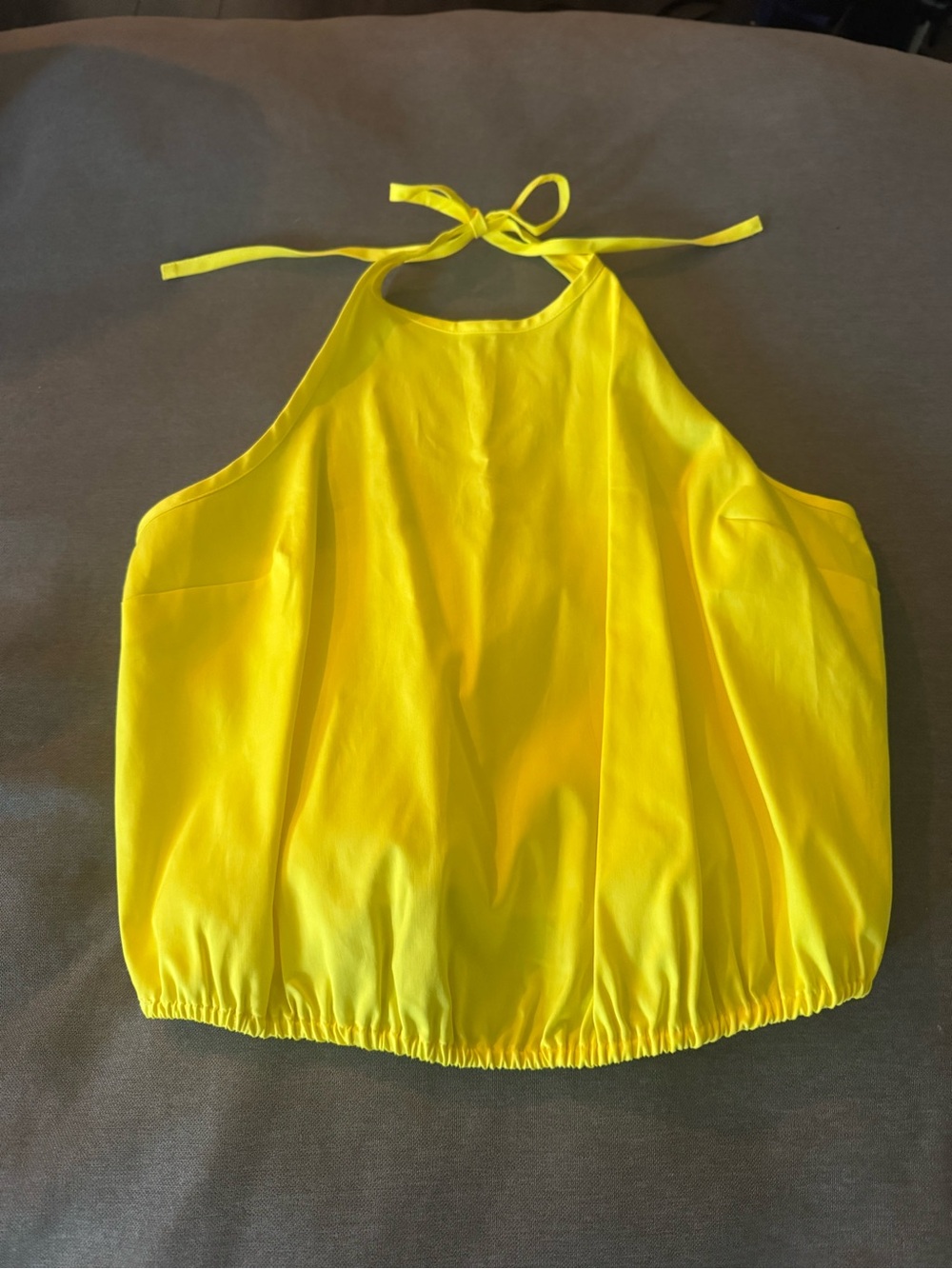 INC International Concepts Bright Yellow Halter Tie Neck Top